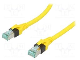 Patch cord; S/FTP; 6; stranded; Cu; PUR; yellow; 1.5m; 26AWG; Cores: 8