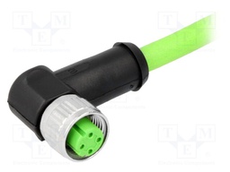 Plug; M12; PIN: 4; female; D code-Ethernet; 0.5m; Insulation: TPU
