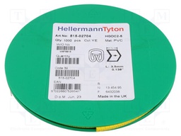 Markers for cables and wires; Label symbol: +; 2÷5mm; PVC; yellow