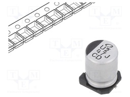 Capacitor: electrolytic; low impedance; SMD; 47uF; 63VDC; Ø8x10mm