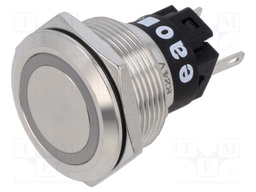 Indicator: LED; flat; red; 24VDC; 24VAC; Ø22mm; Body: silver