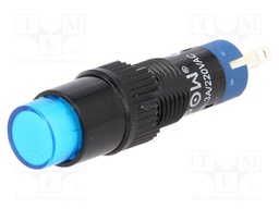 Switch: push-button; Pos: 2; SPDT; 0.5A/250VAC; 1A/24VDC; blue; none