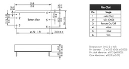 Converter: DC/DC; 50W; Uin: 9÷36V; 5VDC; Iout: 10000mA; 2"x1"; 34g