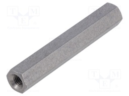 Screwed spacer sleeve; Int.thread: M3; 35mm; hexagonal
