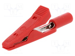 Crocodile clip; 70VDC; red; Socket size: 2mm
