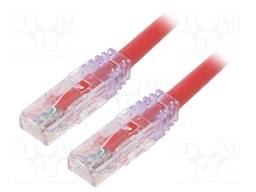 Patch cord; TX6A™ 10Gig,U/UTP; 6a; solid; Cu; PVC; red; Len: 2m