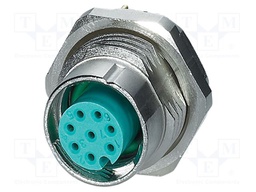 Connector: M12; socket; PIN: 8; female; 48V; straight; THT; A code