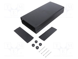 Enclosure: with panel; X: 128mm; Y: 258mm; Z: 47mm; ABS; black