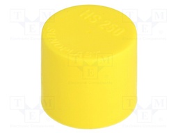 Cap; Body: yellow; Øint: 25mm; H: 23.5mm; Mat: LDPE; Mounting: push-in