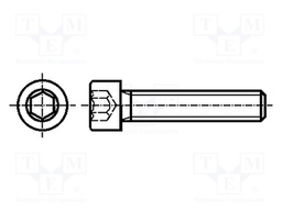 Screw; M4x40; 0.7; Head: cheese head; hex key; HEX 3mm; steel; zinc