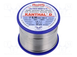 Resistance wire; 2.38Ω/m; -100÷1300°C; 0.25kg; Øout: 0.85mm; 21SWG