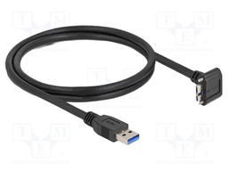 Cable; USB A plug,USB B micro plug angle; 1m; black; 26AWG,27AWG