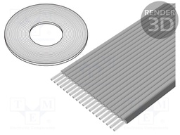 Wire: ribbon; 0.635mm; stranded; Cu; unshielded; grey; 30.5m