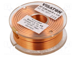 Inductor: air coil; 0.68mH; 0.45Ω; Ø: 48mm; H: 18mm; Øcore: 1mm
