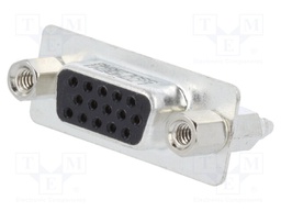 D-Sub HD; PIN: 15; socket; female; with threaded screw; straight