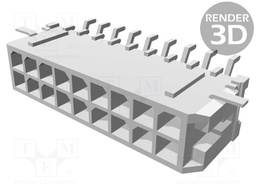 Socket; wire-board; male; Micro-Fit 3.0; 3mm; PIN: 18; SMT; 5A; 600V