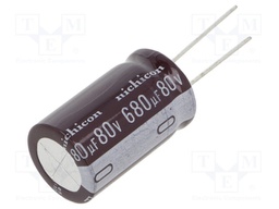 Capacitor: electrolytic; low impedance; THT; 680uF; 80VDC; ±20%