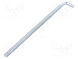Hook; straight; steel; zinc; Thread len: 200mm; Overall len: 225mm