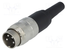 Connector: M16; male; for cable; IP40; plug; soldering; 300V; PIN: 4