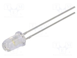 LED; 5mm; white; 6500÷8500mcd; 30°; Front: convex; 2.8÷3.8V; 95mW