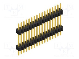 Connector: pin strips; pin header; male; PIN: 17; 1.27mm; THT; 1x17