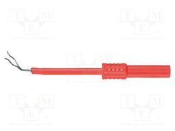 Test probe; 1A; red; Socket size: 4mm; Plating: nickel plated; 3mΩ