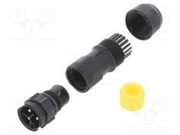 Connector: circular; male; plug; screw terminal; PIN: 3; for cable
