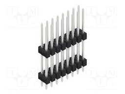 Connector: pin strips; pin header; male; PIN: 16; 2.54mm; THT; 2x8