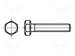 Screw; M3x6; 0.5; Head: hexagonal; A2 stainless steel; DIN 933