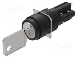 Switch: rotary with key; 16mm; Stabl.pos: 2; NC x2 + NO x2; Pos: 2