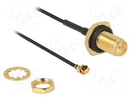 Cable; 100mm; IPEX MHF 1,RP-SMA female; black; with o-ring seal