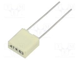 Capacitor: polyester; 470nF; 40VAC; 63VDC; Pitch: 5mm; ±10%