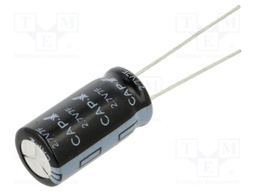 Supercapacitor; THT; 7F; 2.7VDC; -10÷30%; Ø10x20mm; -40÷70°C; EDLC