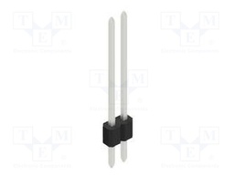 Connector: pin strips; pin header; male; PIN: 2; 1.27mm; THT; 1x2