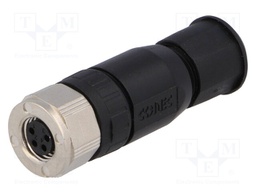 Connector: M8; female; PIN: 4; straight; for cable; plug