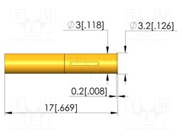 Test probe socket; gold-plated; KS-713; soldered; 17mm