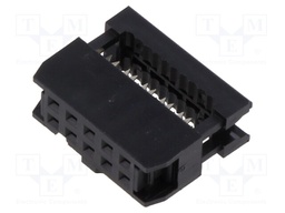 Plug; IDC; female; PIN: 10; with cable clamp; IDC; for ribbon cable