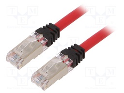 Patch cord; S/FTP,TX6A™ 10Gig; 6a; stranded; Cu; LSZH; red; Len: 3m