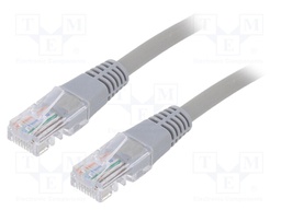 Patch cord; U/UTP; 5e; stranded; CCA; PVC; grey; Len: 5m; 26AWG