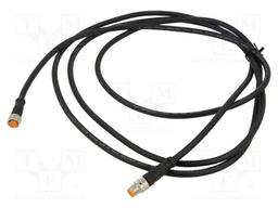 Connection lead; M8; PIN: 3; 2m; plug; 50VAC; 4A; -25÷80°C; IP67