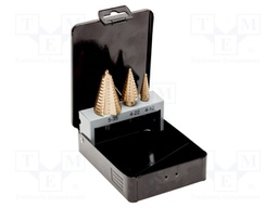 Drill bit; for thin tinware; HSS; metal case; Pcs: 3