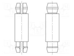 PCB distance; polyamide 66; L: 38.1mm; latch/latch; UL94V-2