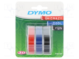 Tape; Width: 9mm; Colour: black, red, blue
