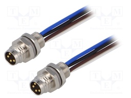 Connector: M8; 0.2m; male; PIN: 4; socket; 30V; IP67; Polarisation: A