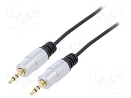 Cable; Jack 3.5mm plug,RCA plug x2; 1m; Plating: gold-plated