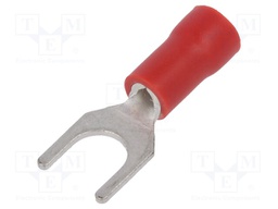 Fork terminal; M5; Ø: 5.3mm; 0.5÷1mm2; crimped; for cable; red