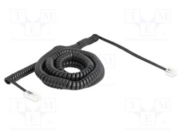 Cable: telephone; coiled; RJ11 plug,RJ45 plug; black; 32AWG