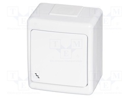 Touch switch; 250VAC; IP44; wall mount; white; No.of butt: 1