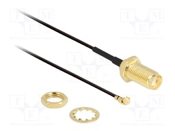 Cable; 350mm; IPEX MHF 1,SMA female; black; Øcable: 1.37mm; 50Ω