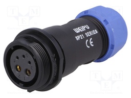 Plug; female; SP21; PIN: 5(2+3); IP68; 7÷12mm; soldering; for cable